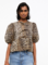 Blusa Ganni popelin leopard